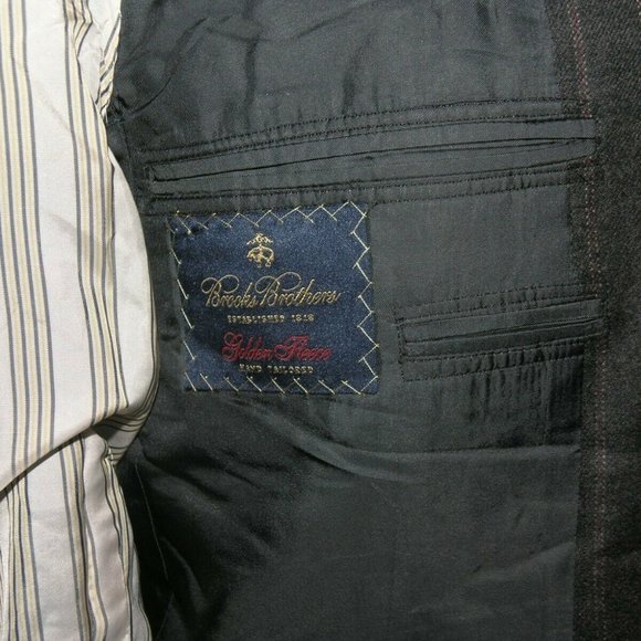 Brooks Brothers Golden Fleece Martin Greenfield Gray Stripe Two Button Suit 40R - Picture 13 of 13